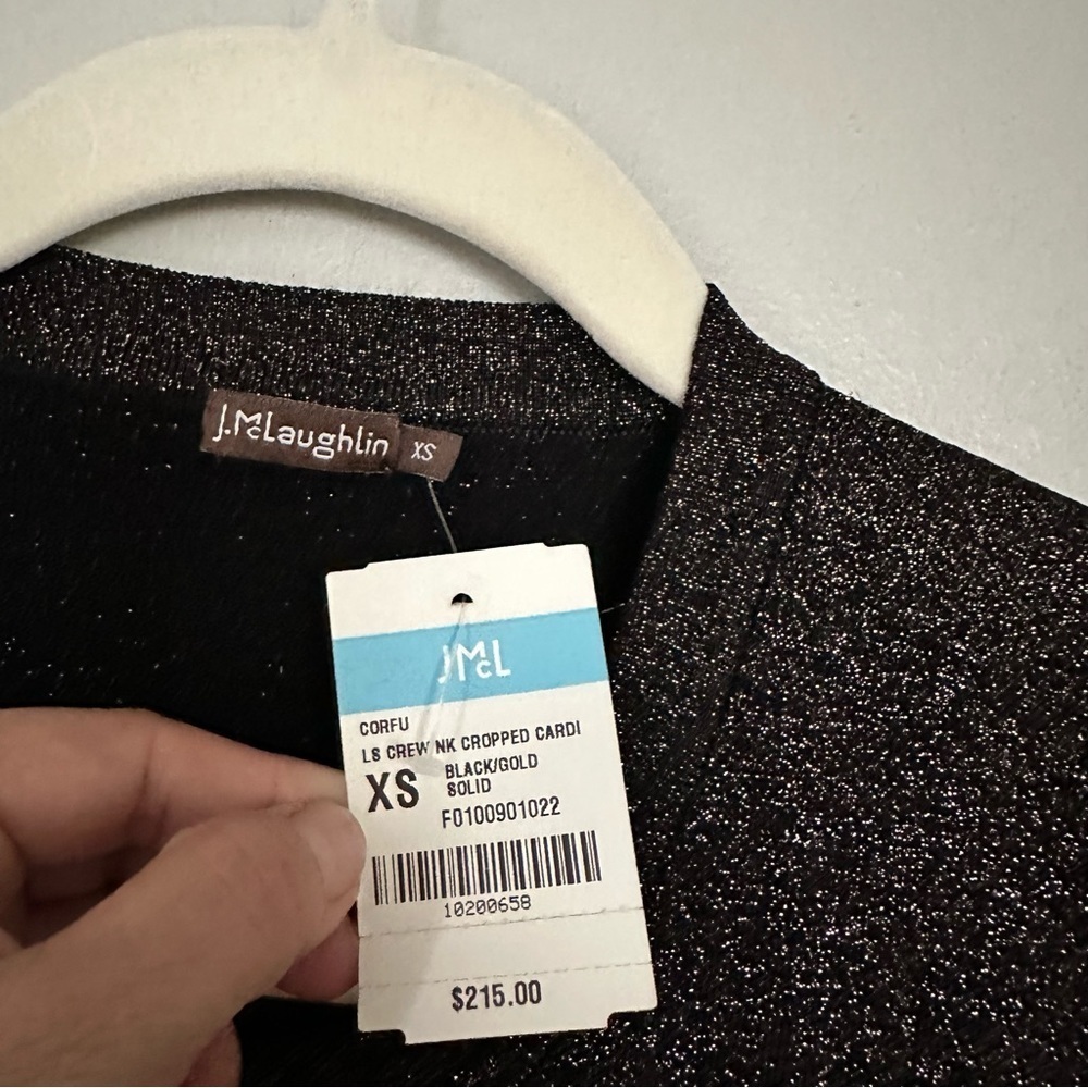 NWT J.McLaughlin Crew Neck Cropped Cardigan - Picture 3 of 6